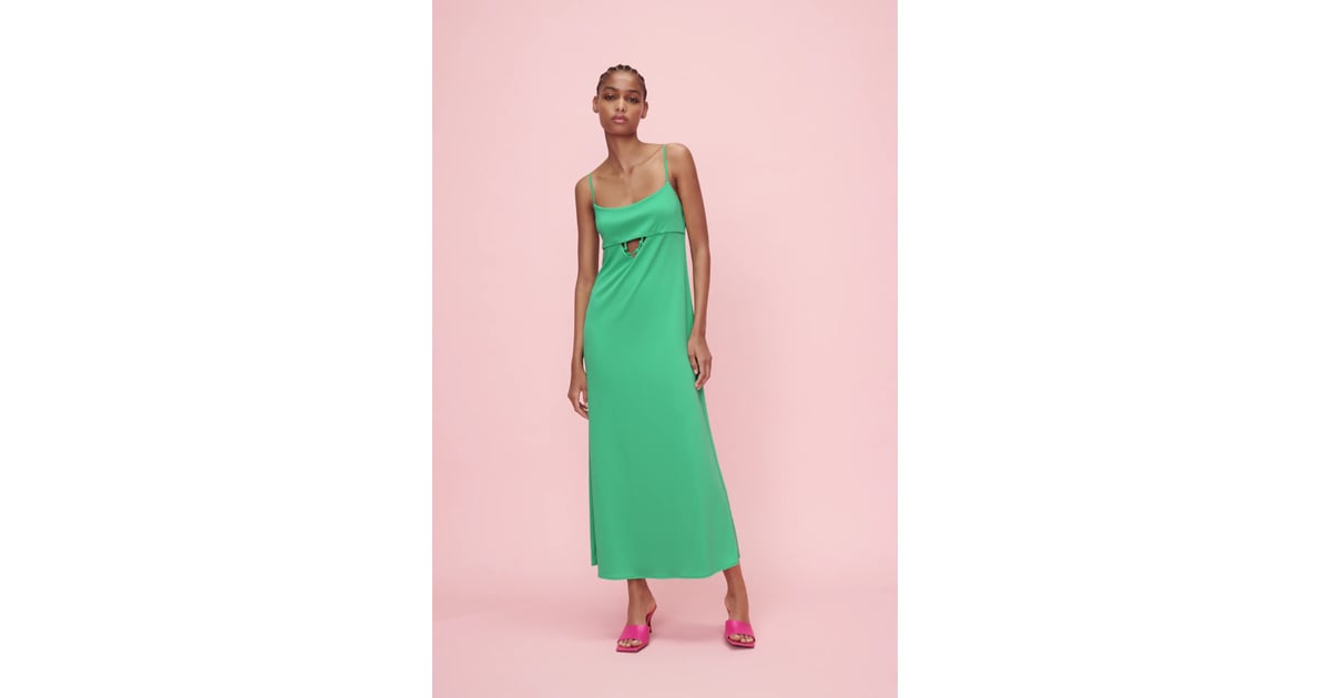 Green: Zara Cut Out Maxi Dress ...