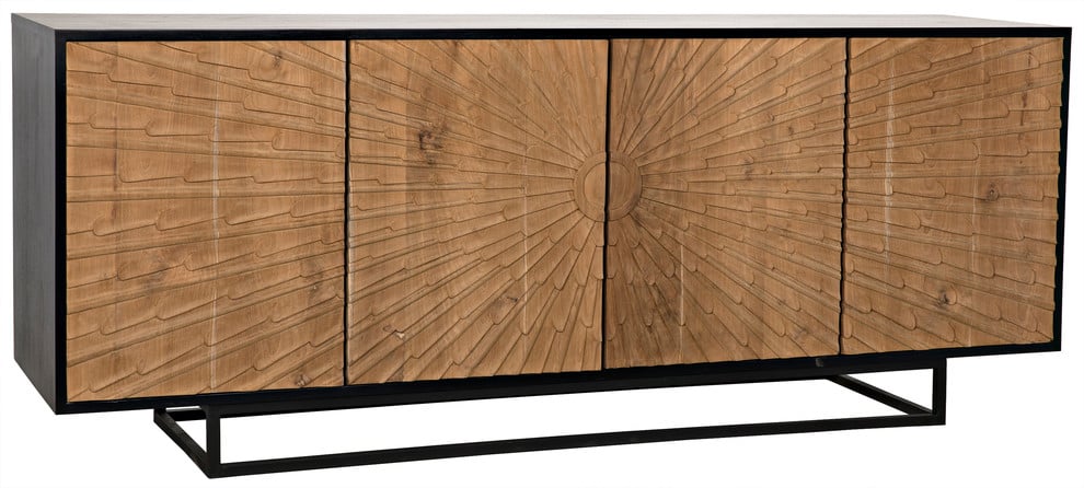 Celeste: Ra Sideboard, Hand Rubbed Black With Teak