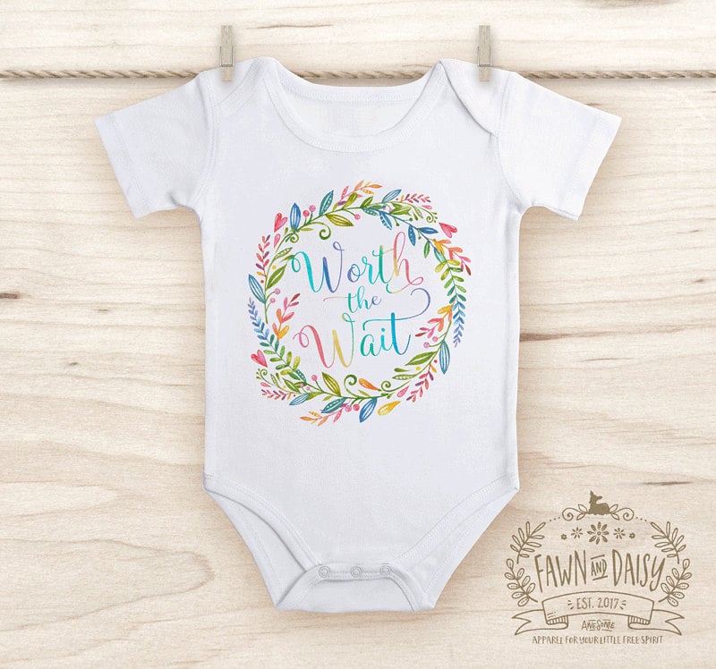 Rainbow Worth the Wait Floral Onesie