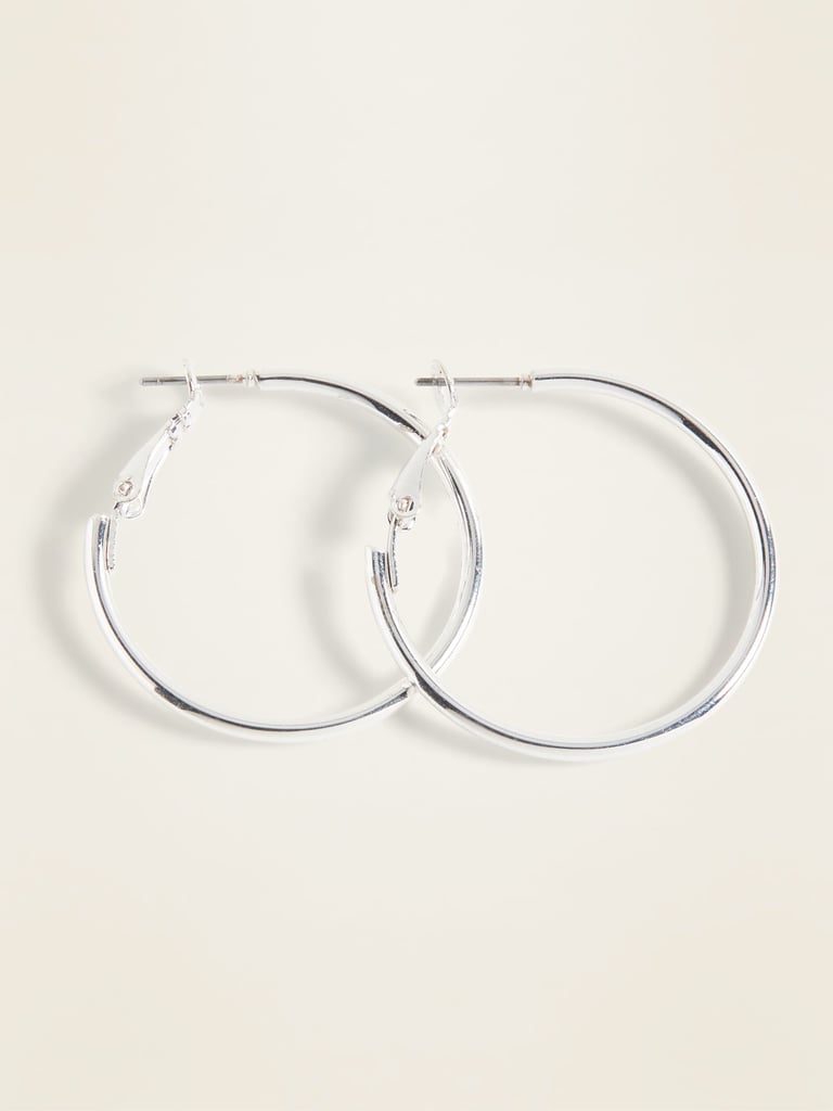 Silver-Toned Hoop Earrings