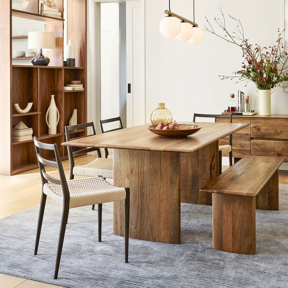 A Modern Farmhouse Dining Table: West Elm Anton Solid Wood Dining Table