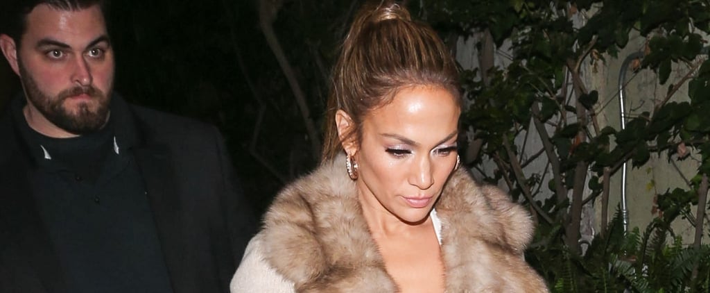 Jennifer Lopez's Fur-Collar Coat January 2017