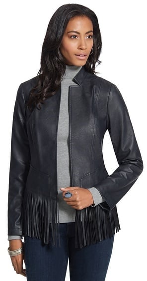 Chico's Faux-Leather Fringe Jacket 