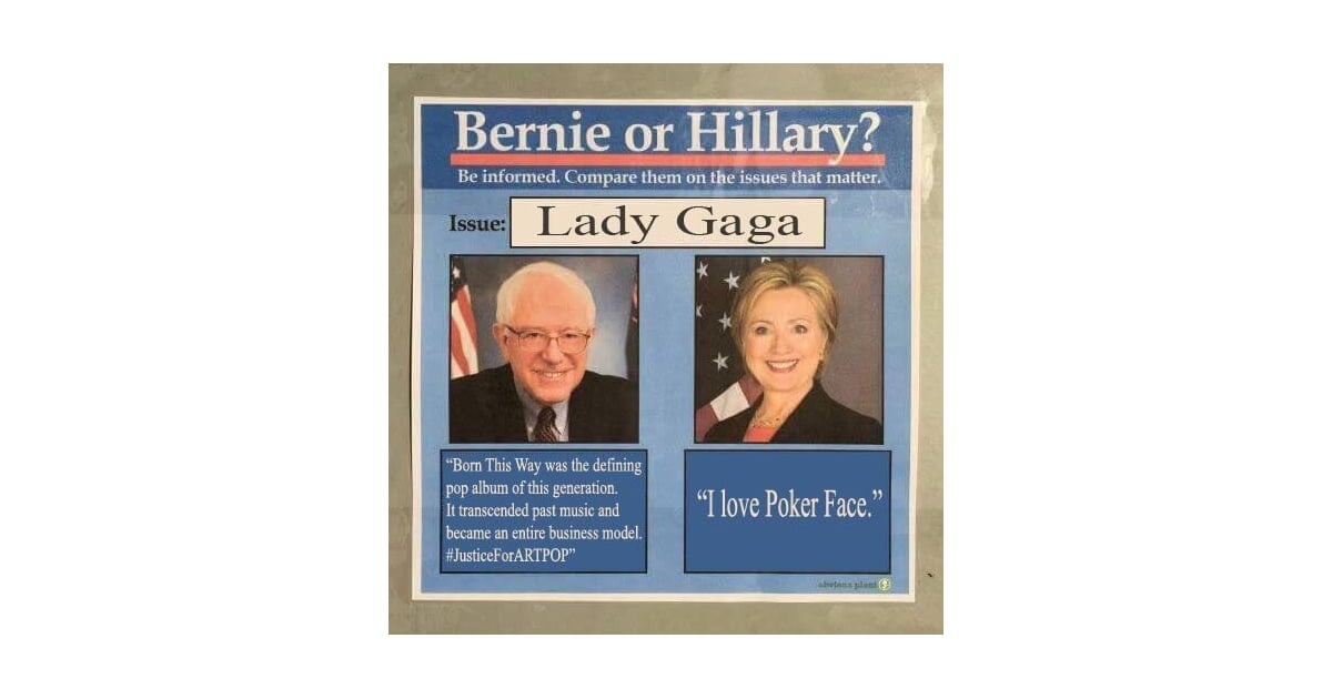 Lady Gaga | Bernie Sanders vs. Hillary Clinton Memes ...