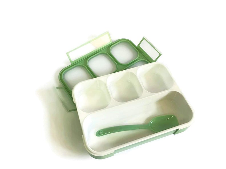 Plastic 4 Compartment Freezer Safe Lunch Box Set, 1500 mL