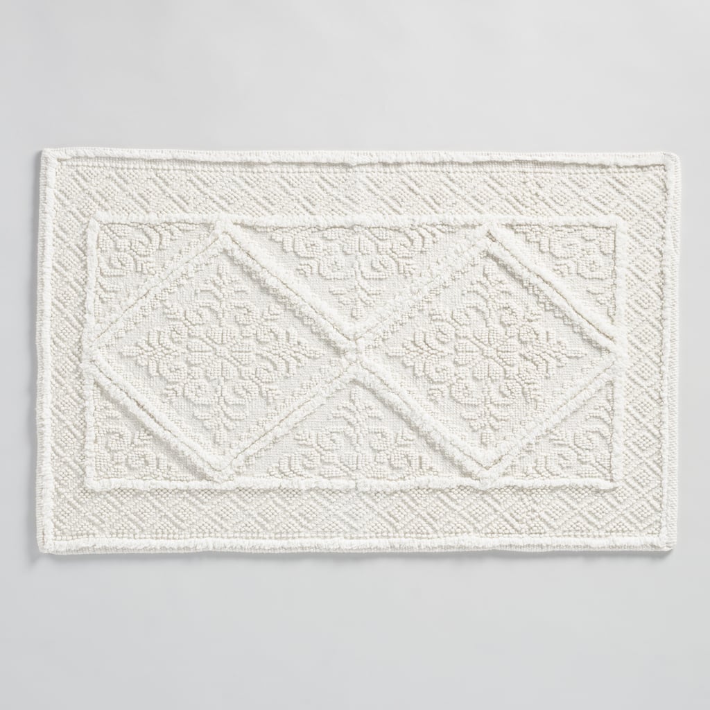 Ivory Diamond Bath Mat (17) World Market September 2016 New Releases