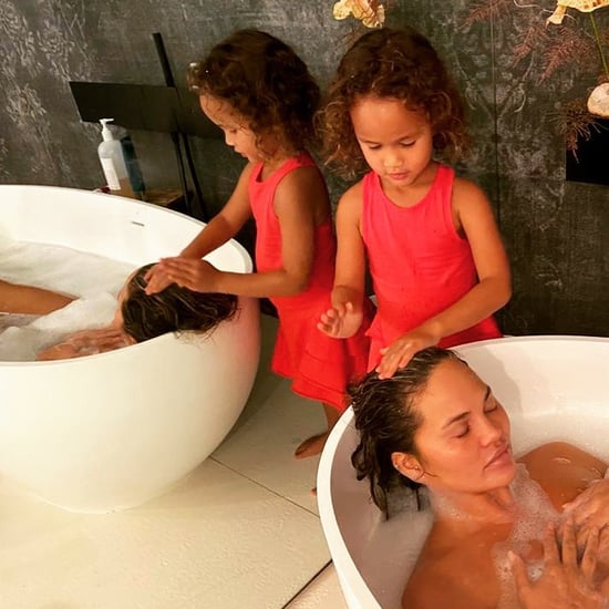 Luna Stephens Washes Chrissy Teigen's Hair in the Bath