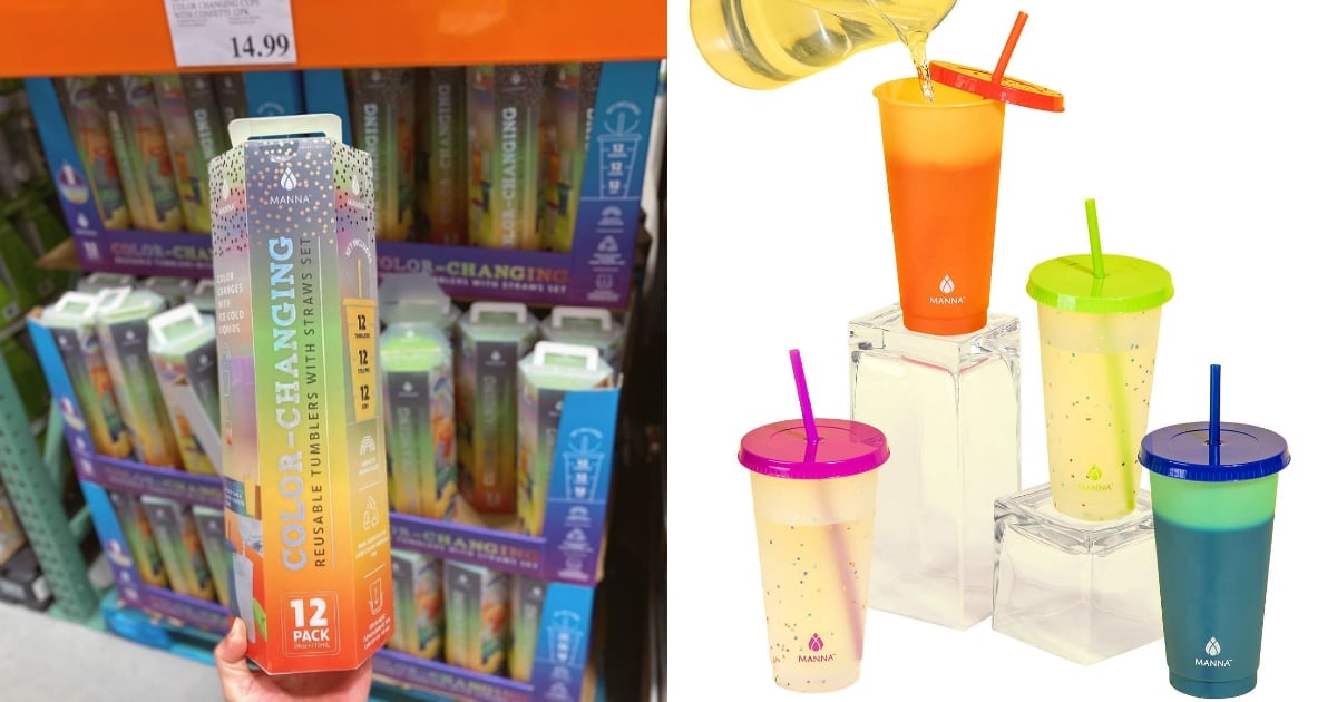 Color Changing Tumblers with Lids & Straws - 10 Reusable Bulk Cups