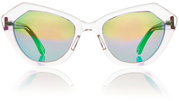 Prism Bilbao Clear Sunglasses with Mirrored Lenses ($410)