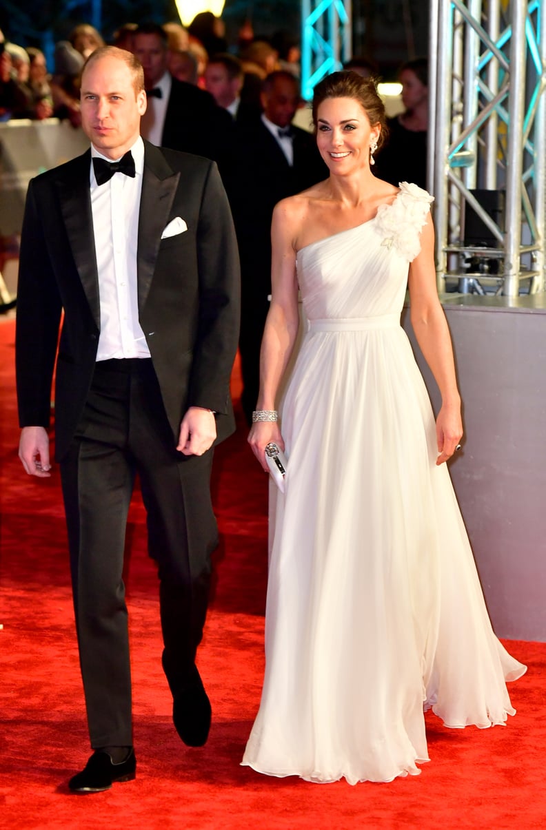 Kate Stunned in a White Gown at the 2019 BAFTA Awards