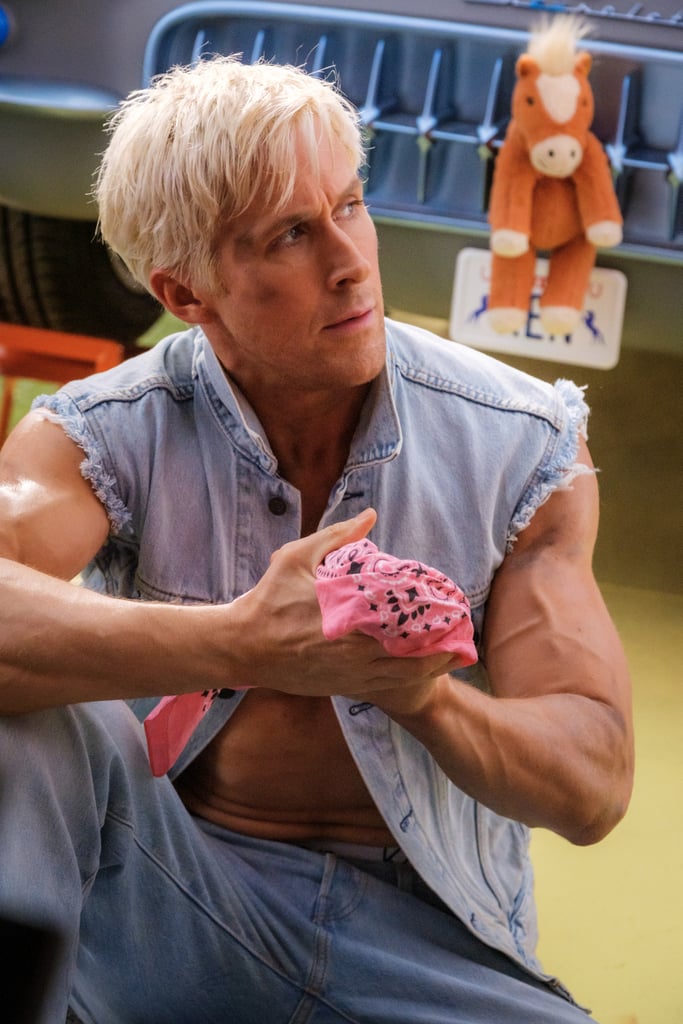 Aside from Gosling's "Ken"-branded underwear, there are lots of sportswear pieces with '80s influence that come to define his wardrobe — especially as he enters his masculine phase toward the end of the movie. There are also delightful surprises that contribute to the humor of the film, such as the "I am Kenough" tie-dye hoodie that he flaunts in the final scene.