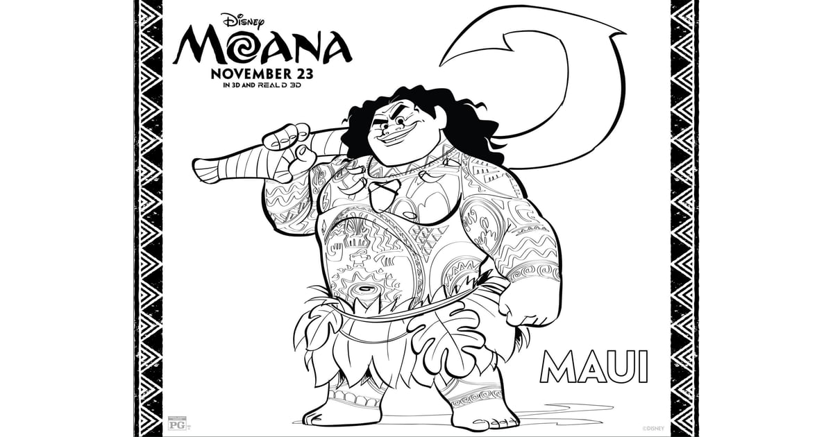 Maui Printable Coloring Sheet | Disney's Printable Moana and Maui