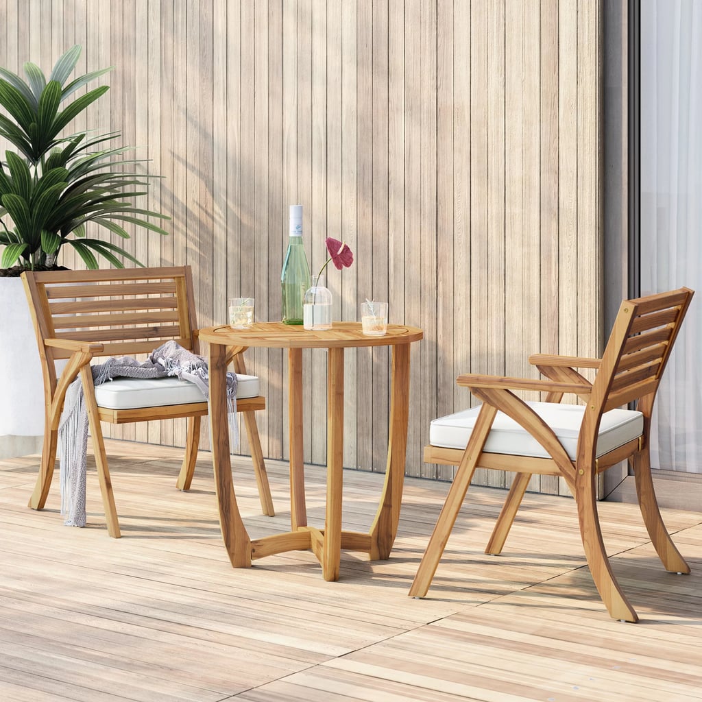 Best Small Space Patio Set: Mercury Row Bistro Set with Cushions