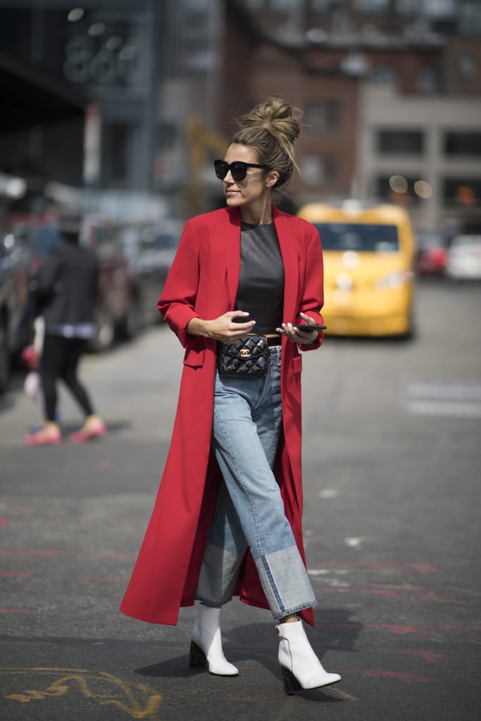 Just like red, white boots work when paired with cropped jeans. Let this shoe make a statement by wearing it with cool bottoms.