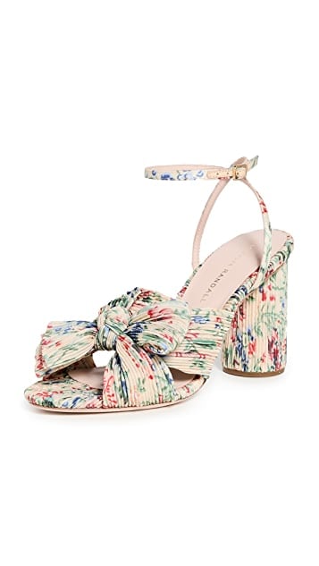 Loeffler Randall Camellia Pleated Bow Heels With Ankle Strap
