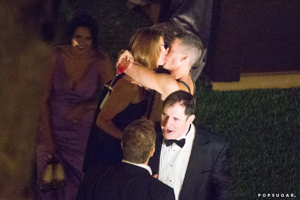 Cindy Crawford embraced Bruce Bozzi, George's CAA agent Bryan Lourd's boyfriend, while Richard Kind and Luciana Damon hung out nearby.