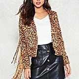 Nasty Gal Leopard Moto Jacket
