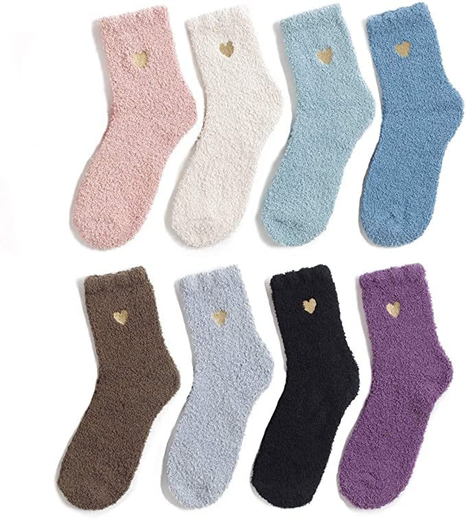 Fuzzy Warm Microfiber Slipper Sock Set