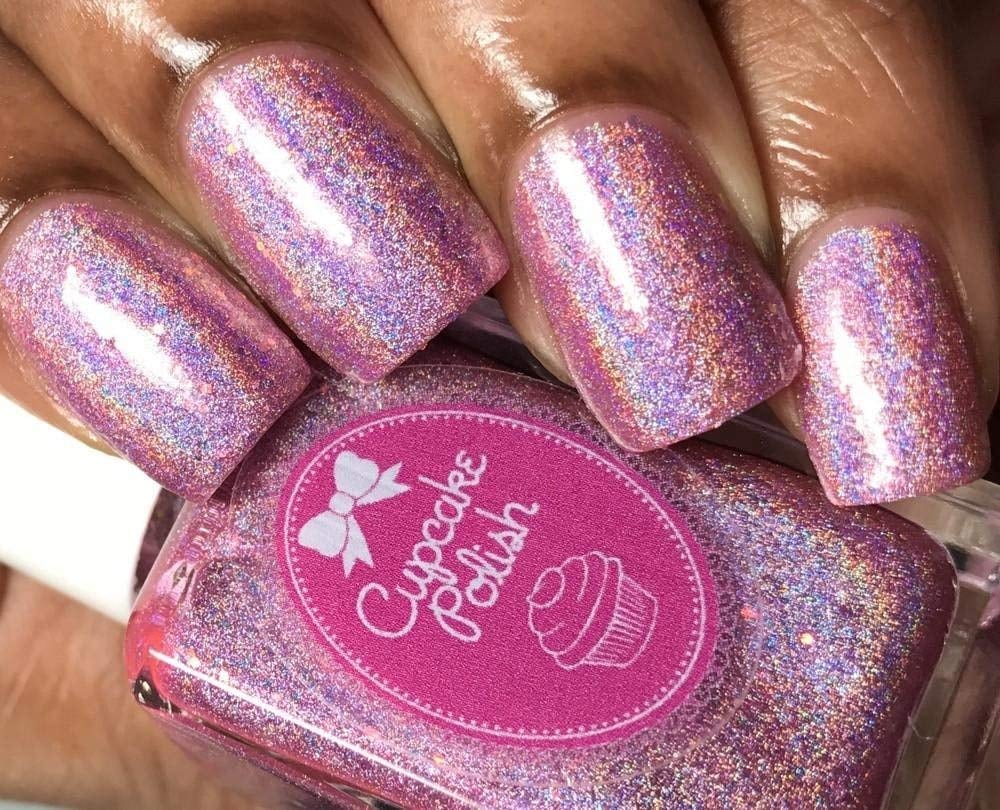 Cupcake Polish Pier Pressure - baby pink holographic nail polish