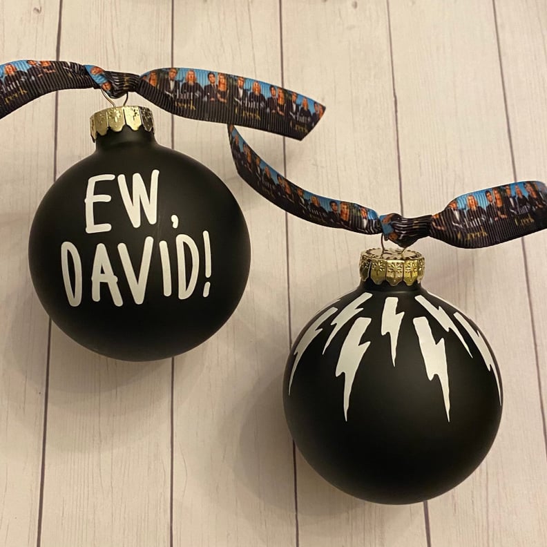 Schitt’s Creek Ew, David and Lightning Bolt Christmas Ornament Set