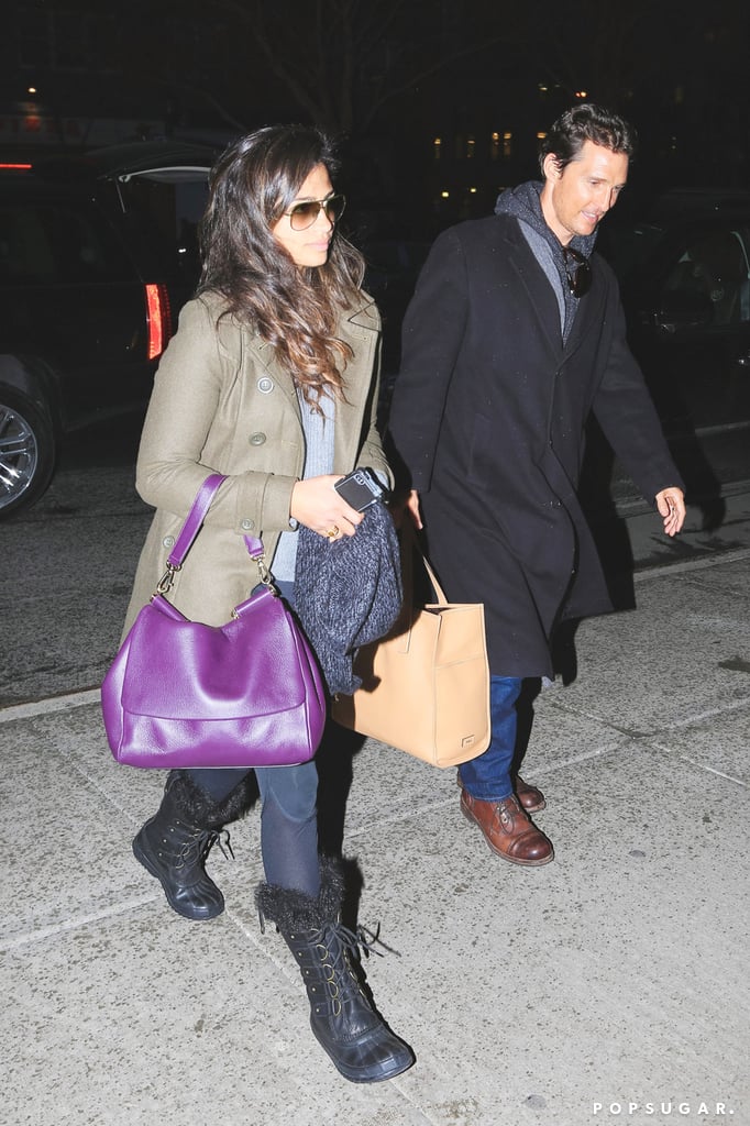 Matthew McConaughey and Camila Alves arrived at their hotel in NYC on Thursday.