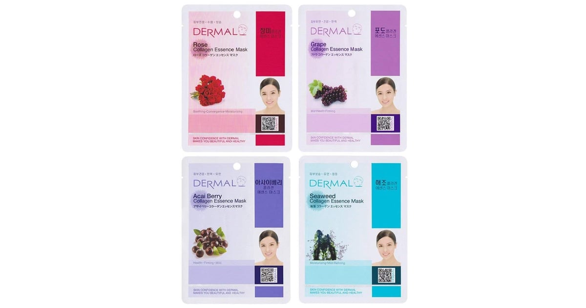 Dermal Collagen Essence Full Face Facial Mask Sheet, 16 Combo Pack