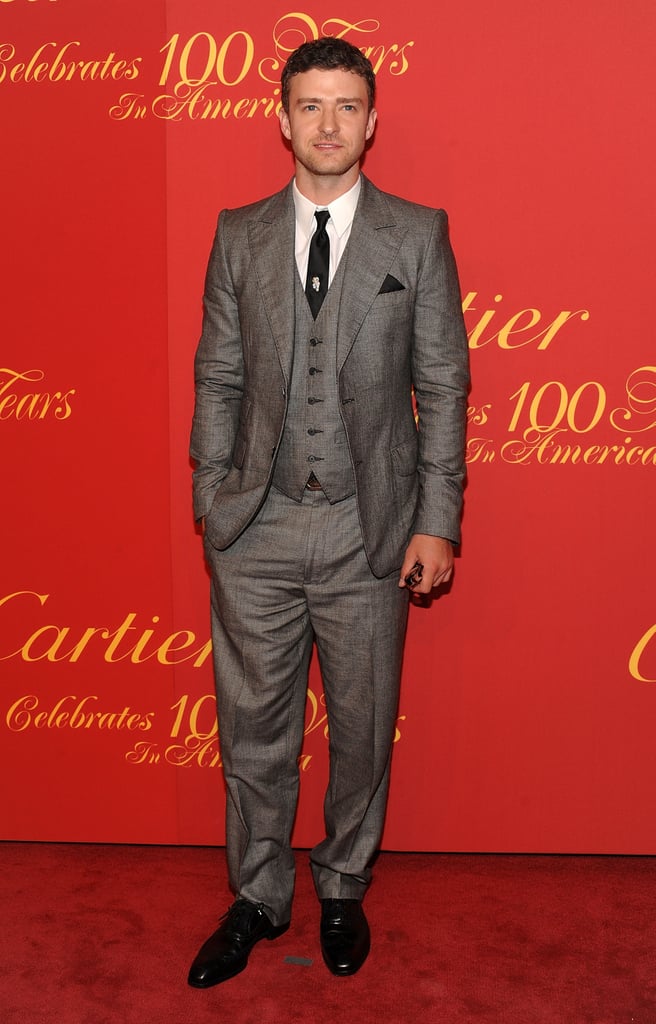 Justin looked seriously sharp in a three-piece suit at Cartier's 100th anniversary event in April 2009.