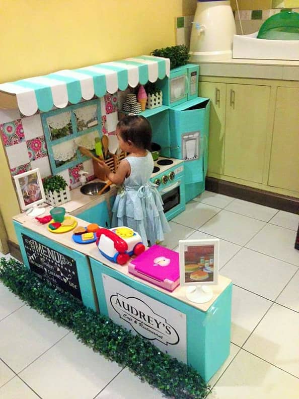 Diy toy kitchen cardboard sales