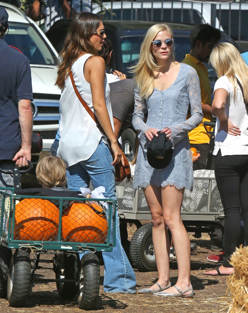 Jessica Alba and Jaime King ran into each other at an LA pumpkin patch over the weekend.