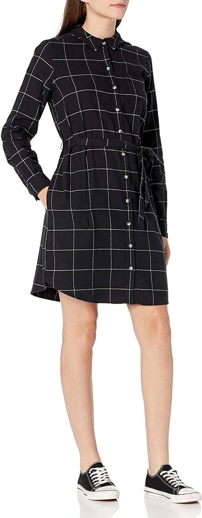 Goodthreads Women's Flannel Relaxed Fit Belted Shirt Dress