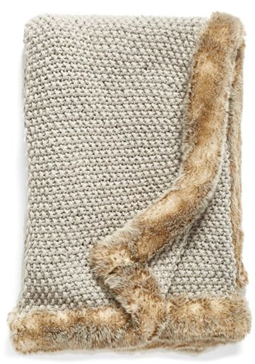 Nordstrom Faux Fur Border Knit Throw ($99)