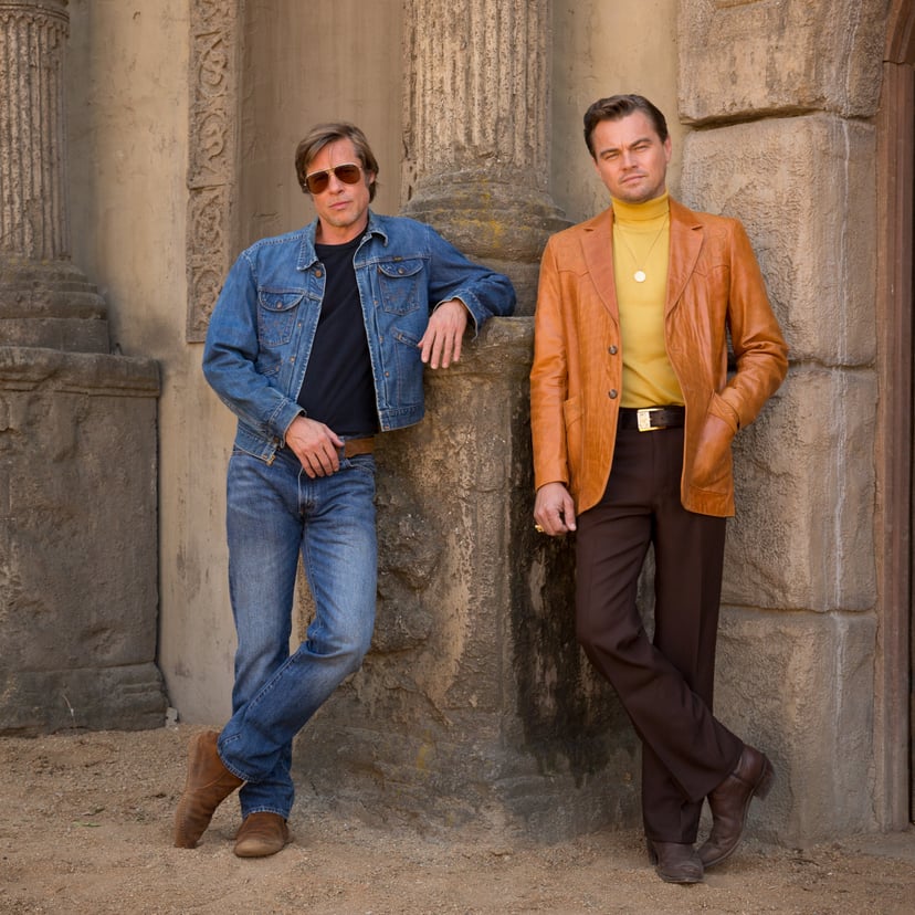 ONCE UPON A TIME IN HOLLYWOOD, from left: Brad Pitt, Leonardo DiCaprio, 2019. ph: Andrew Cooper /   Columbia Pictures / courtesy Everett Collection
