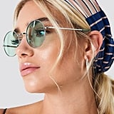Na-kd Colored Round Metal Sunglasses Light Green