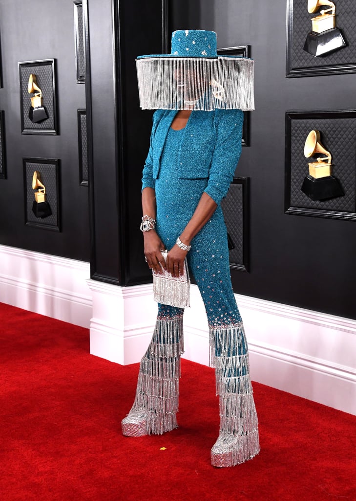 Billy Porter's Blue Sequinned Outfit at the Grammys 2020