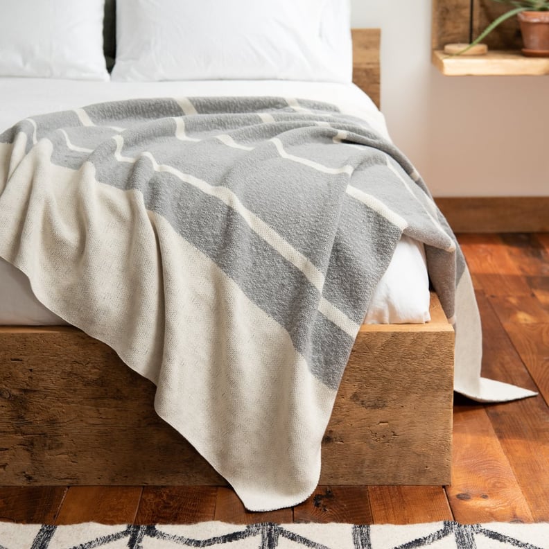 Grey Color Block Throw