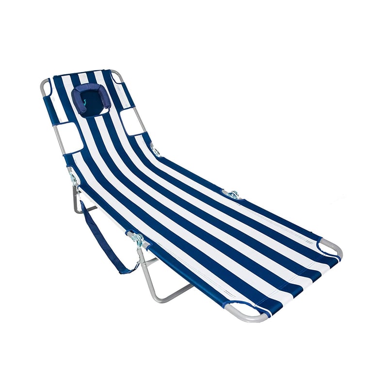 Buy the Ostrich Chaise Lounge in Blue Stripes
