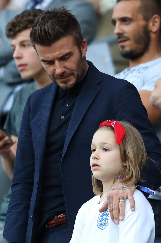 David Beckham and Harper at World Cup Pictures June 2019