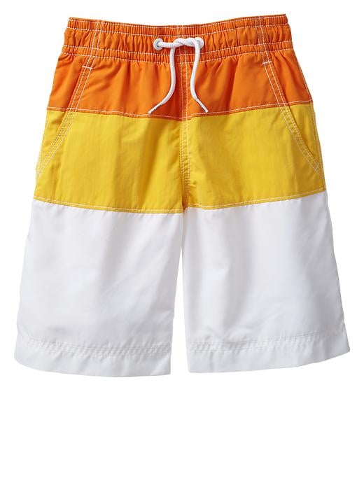 color block swim trunks