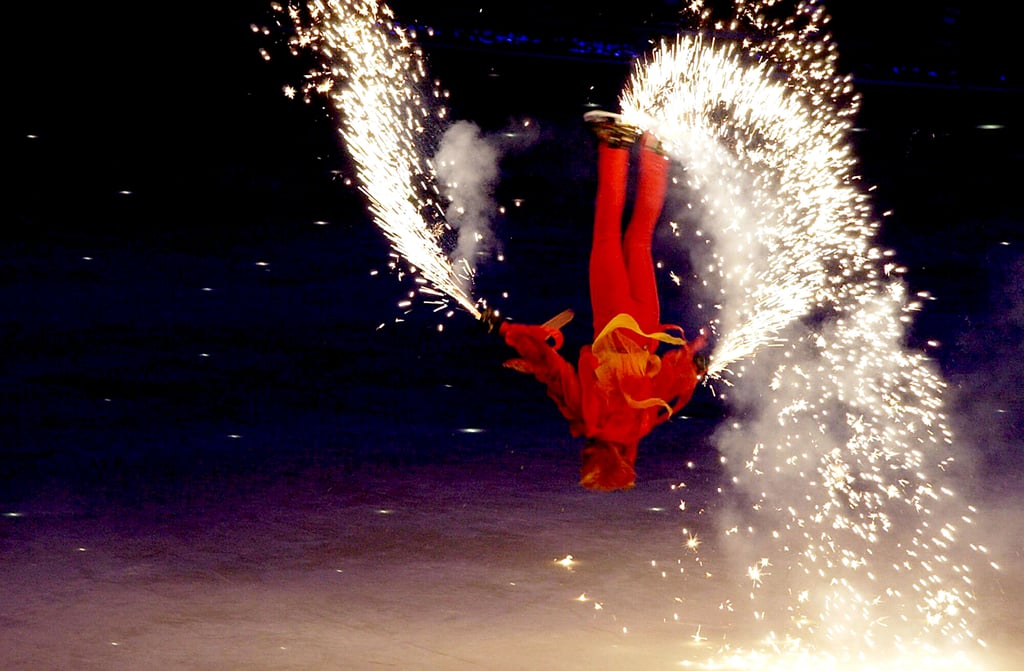 There were also fiery skaters doing flips.
