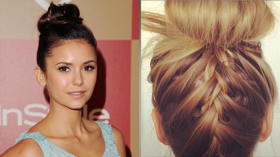 Master Nina Dobrev's Braided Topknot