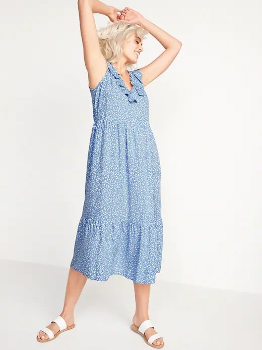 Old Navy Sleeveless Ruffled V-Neck Swing Dress