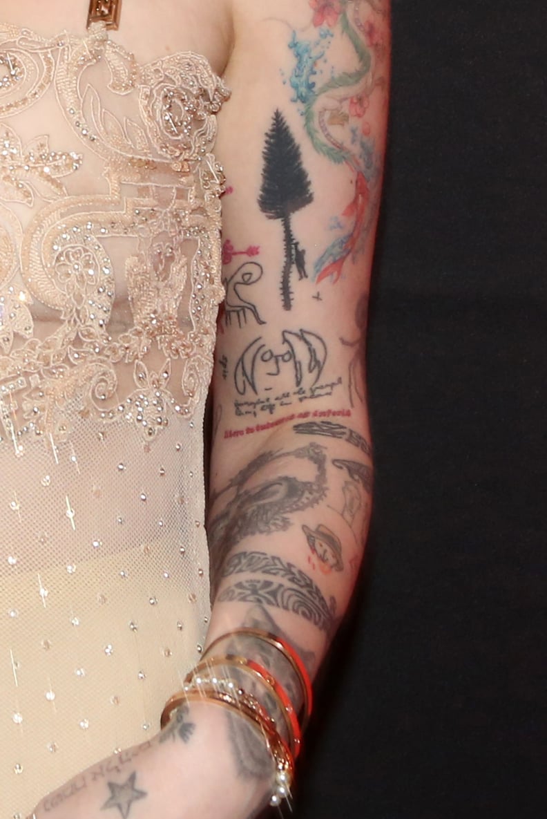 Paris Jackson's John Lennon Self-Portrait Arm Tattoo