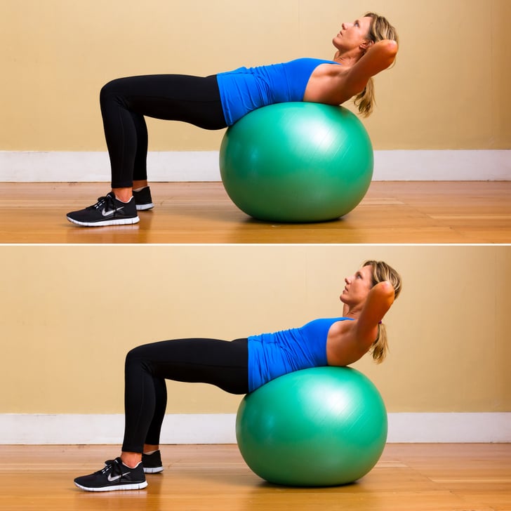 Crunches Best Stability Ball Exercises POPSUGAR Fitness Photo 6