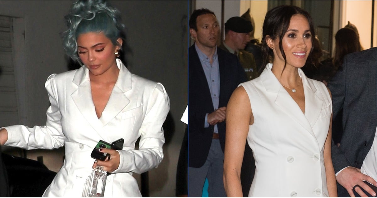 Kylie Jenner And Meghan Markle White Blazer Dress Popsugar Fashion