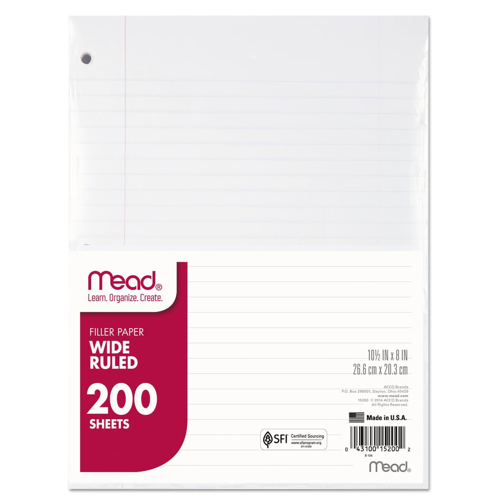 Mead Filler Paper
