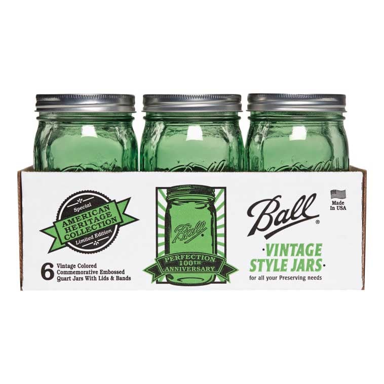 Ball Wide Mouth Green Quart Mason Jars