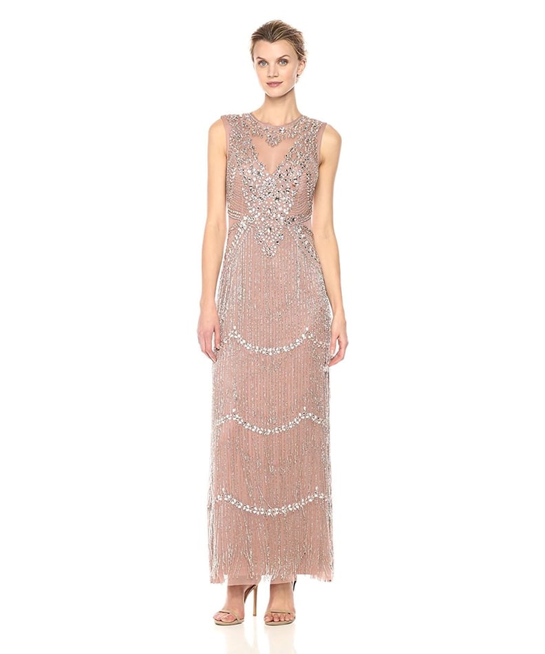 Aidan Mattox Beaded Fringe Gown