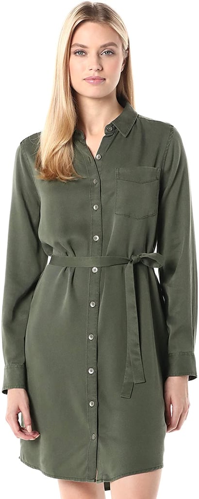 Daily Ritual Women's Tencel Long-Sleeve Shirt Dress