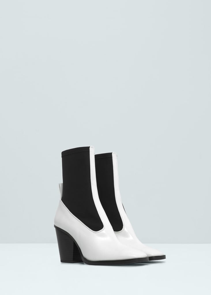 Contrast Materials Ankle Boots