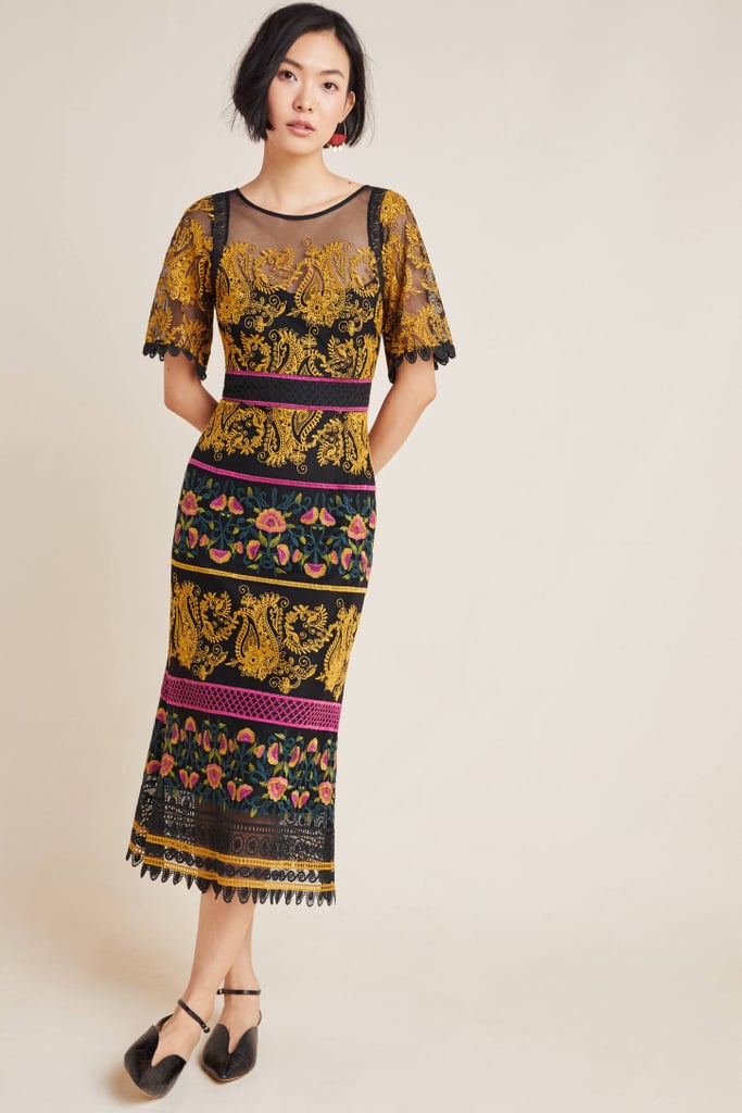 Jacquin Embroidered Midi Dress